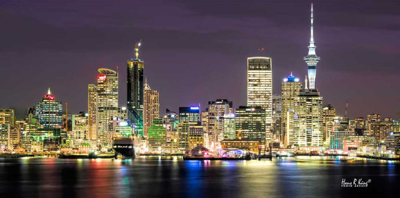 Auckland City at night